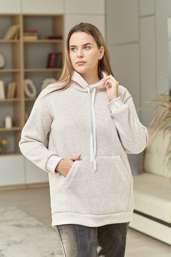 Толстовка женская Стрит начес беж/меланж