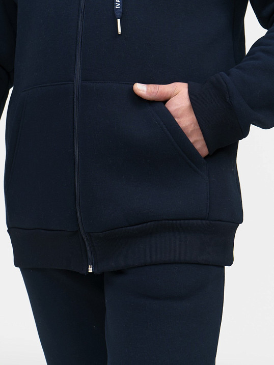 Толстовка мужская Степ без печати синий футер 3-х нитка