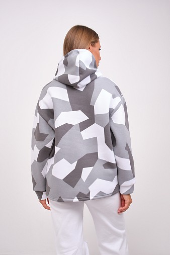 Толстовка жен. Геометрия 3-х нитка начес серый