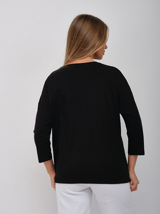 Лонгслив жен. Гламур черный
