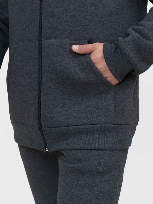 Толстовка мужская Степ без печати антрацит футер 3-х нитка