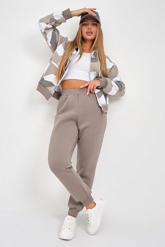 Костюм женский Дюна набивка начёс олива