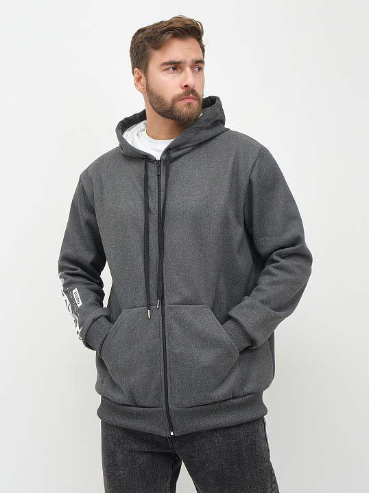 Толстовка муж. Дэнди 3-х нитка начес т.серый