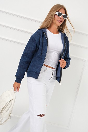 Толстовка женская Дюна начёс индиго