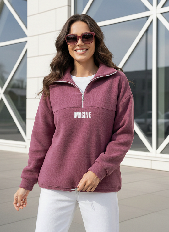 Толстовка жен. Тренд-2 флис брусника