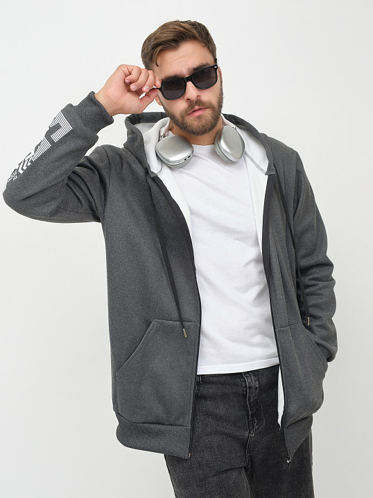 Толстовка муж. Дэнди 3-х нитка начес т.серый