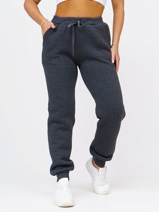 Брюки женские футер 3-х нитка антрацит/меланж