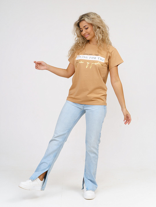 Футболка женская Имидж песочная