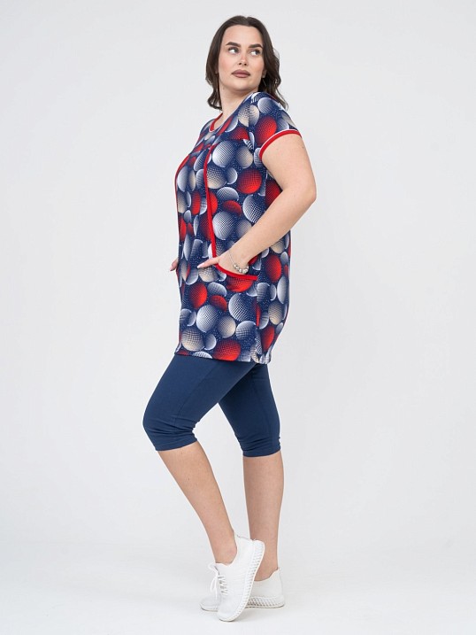 Костюм домашний Света синий/круги