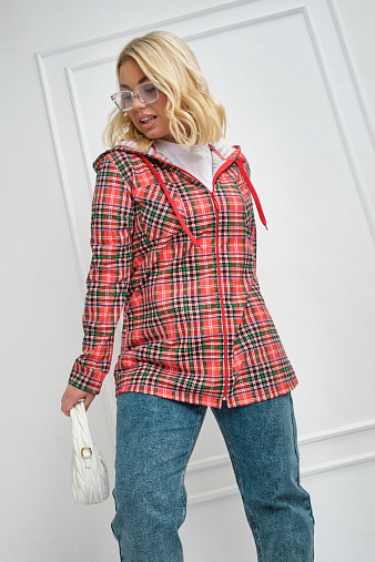 Рубашка Азарт-2 набивная красный/клетка