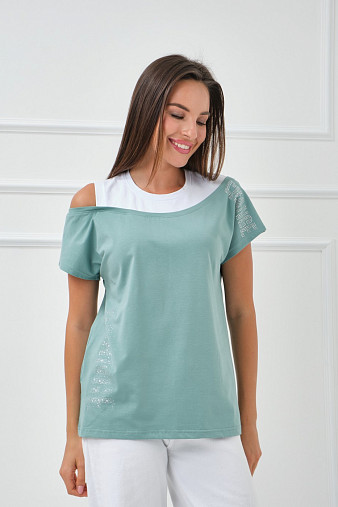 Футболка женская Мирэль изумруд