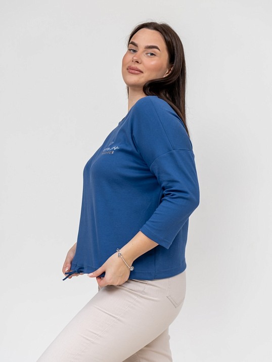 Лонгслив Николь интерлок индиго Лонгслив Николь интерлок индиго