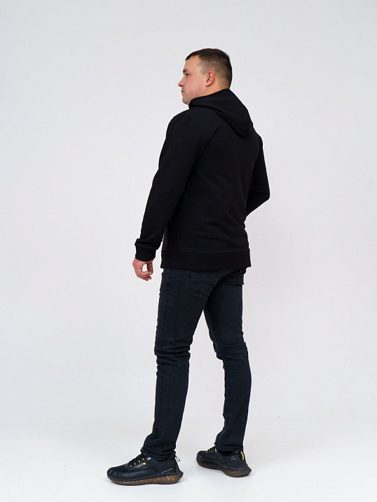 Толстовка мужская Степ без печати черная 2-х нитка