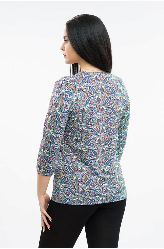 Джемпер Планка рукав 3/4 синий/огурцы Джемпер Планка рукав 3/4 синий/огурцы