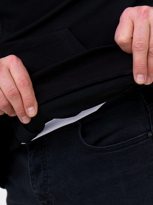 Толстовка мужская Степ без печати черная 2-х нитка