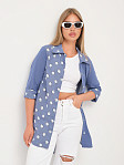 Рубашка Асимметрия джинс/горох