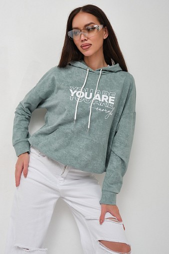 Толстовка женская Винтаж аква