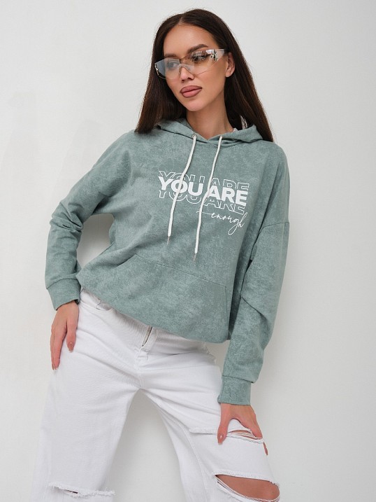 Толстовка женская Винтаж аква