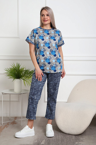 Костюм женский Линда джинс/круги