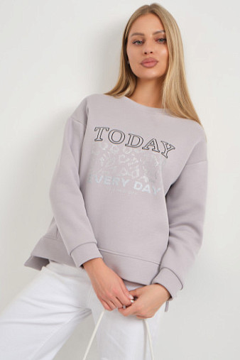 Свитшот женский Лео серый