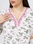 Ночная сорочка Камелия набивная белый/розы