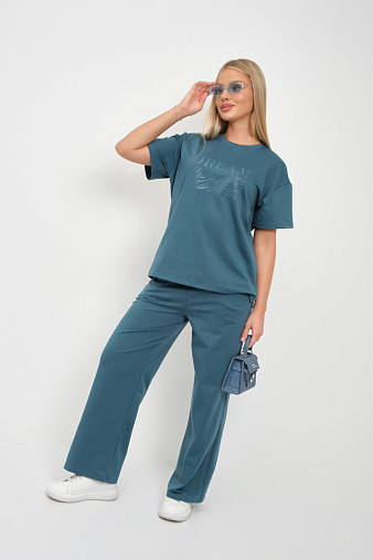 Костюм жен. Визэль 2-х нитка изумруд