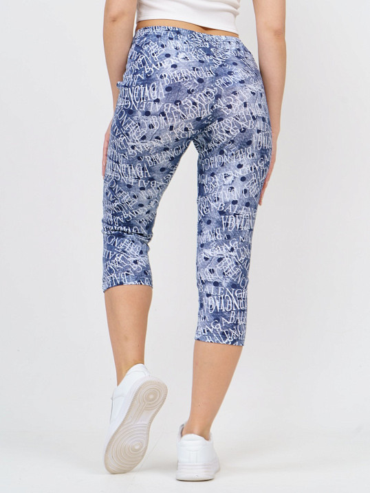 Бриджи х/б с лайкрой набивка джинс/буквы