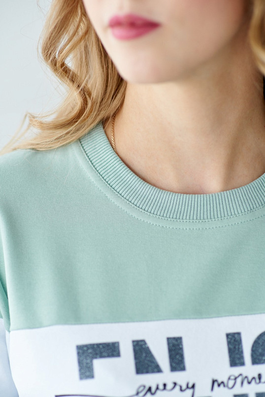 Толстовка женская Триада мята/аква