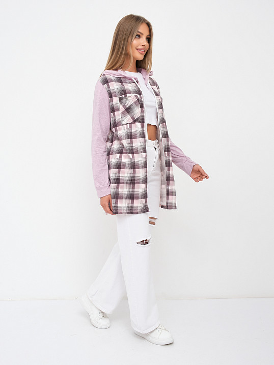 Рубашка Азарт-2 каштановый/клетка