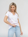 Футболка женская с кружевом белая