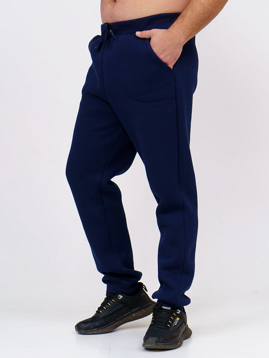 Брюки мужские футер 3-х нитка синий/меланж