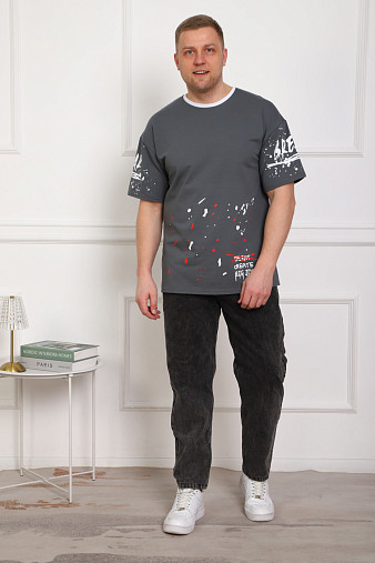 Футболка мужская Дорс футер серый