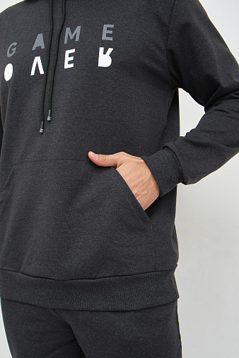 Костюм мужской Тайм 2-х нитка антрацит/меланж