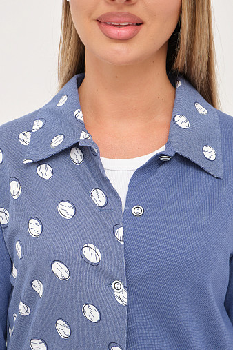 Рубашка Асимметрия джинс/горох