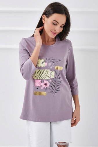 Лонгслив Элис рукав 3/4 светло-лиловый