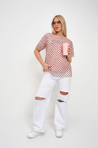 Футболка женская Бьюти вискоза пудра