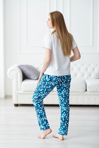 Брюки Силуэт бирюза/ноты