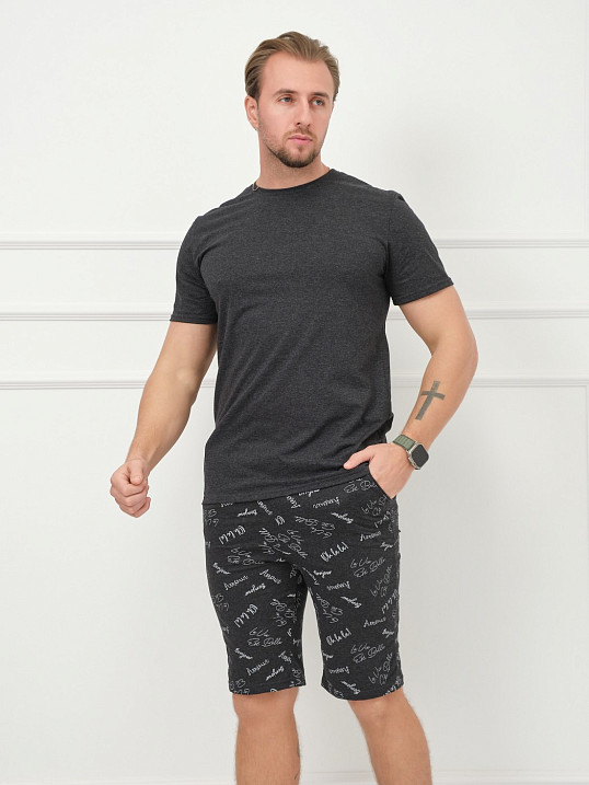 Костюм мужской Джой антрацит/буквы