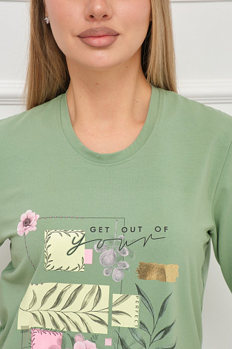 Лонгслив Элис рукав 3/4 фисташка