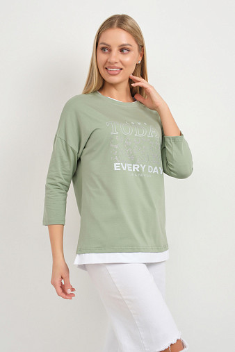 Лонгслив женский Лео фисташка