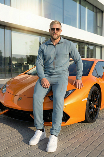 Костюм мужской Старк 3-х нитка петля пепельный