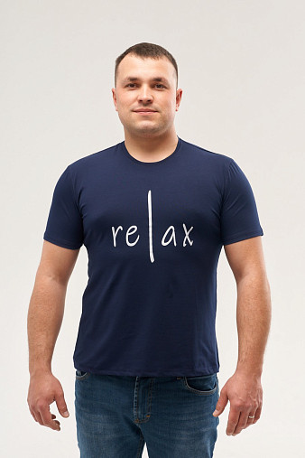 Футболка мужская Узбекистан принт индиго