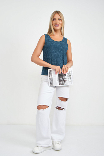 Майка вискозная варенка петроль