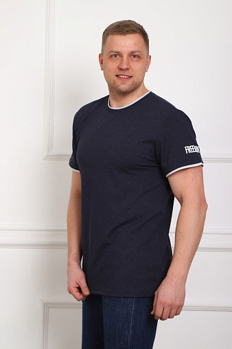 Футболка мужская Смарт синий/меланж