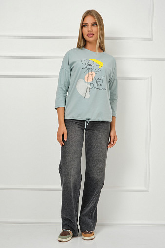 Лонгслив Николь аква