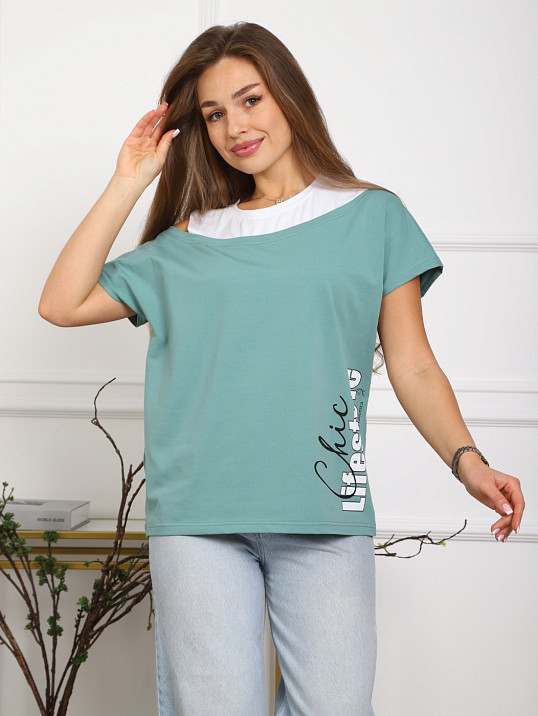 Футболка женская Чика св.изумруд