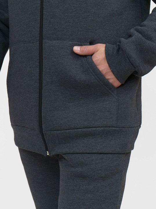 Толстовка мужская Степ без печати антрацит футер 3-х нитка