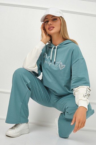 Костюм женский Венди со стразами бирюза