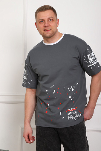 Футболка мужская Дорс футер серый