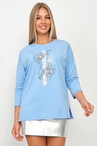 Лонгслив Стиль голубой